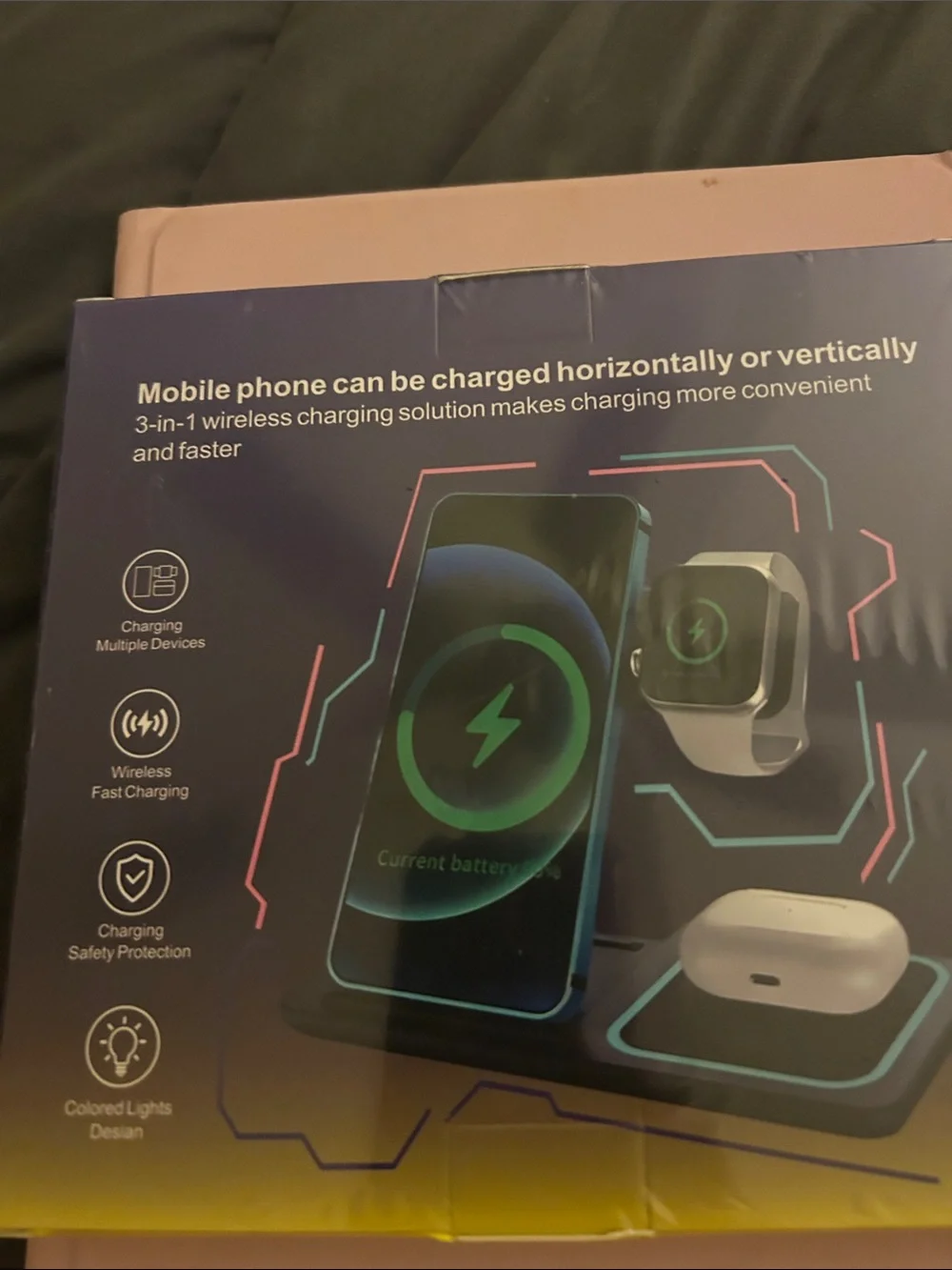Foldable 3-in-1 Wireless Charging Stand - White